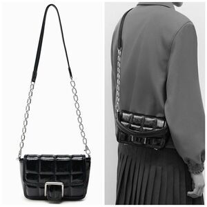 ZARA QUILTED BUCKLE CROSSBODY BAG